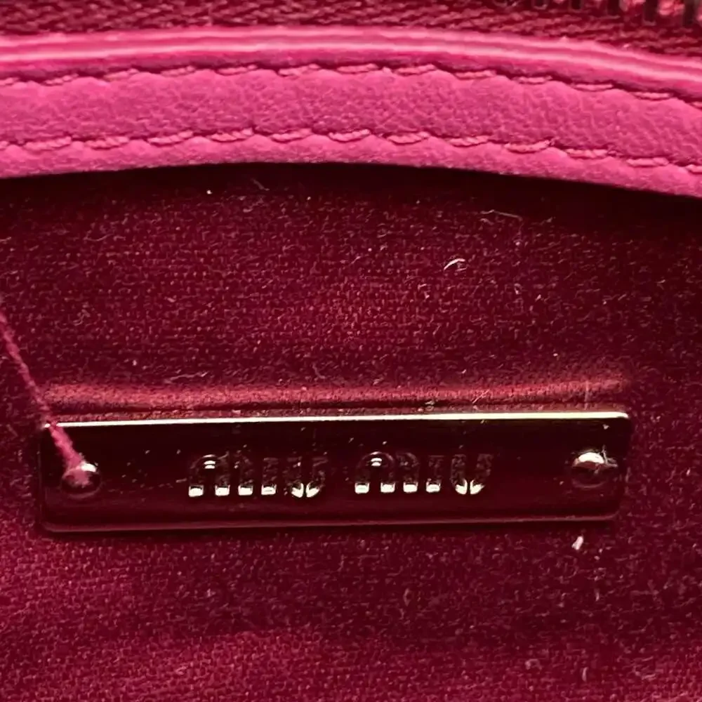 Miu Miu Pink Leather Shoulder Bag | OS Regular, Rhinestone Accents | Italy